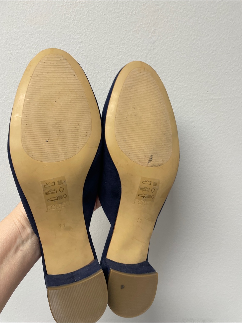 J. Crew Navy Suede Low Heel Mules - Picture 9 of 9